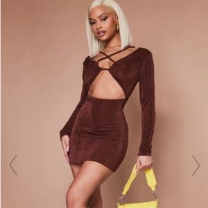 NWT Brown cut out dress PLT